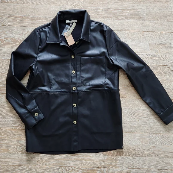 Vegan leather shacket - Picture 1 of 4